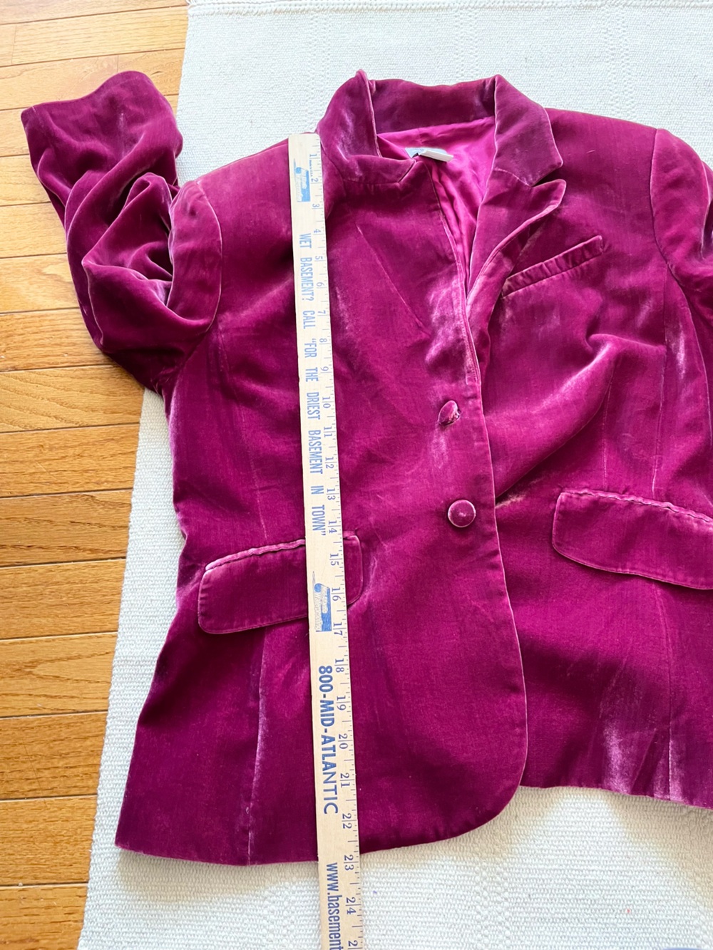 Philippe Adec Raspberry Pink Velvet Blazer Jacket Silk Lined Sz 14 Whimsy Girly - Picture 6 of 7